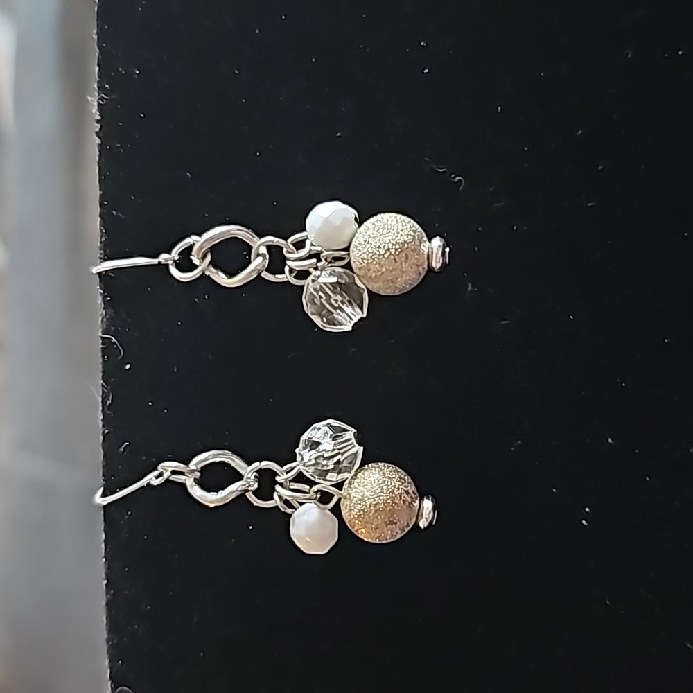 Multi-Color Dangle Silver Earrings Box A/1